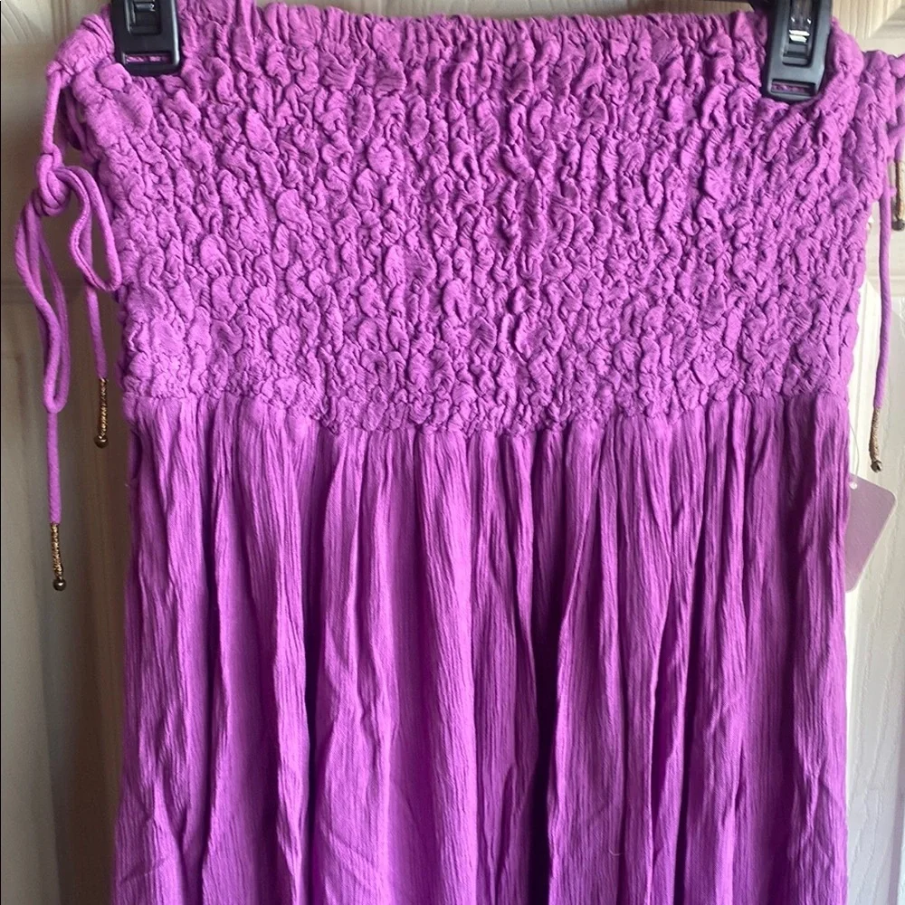 Free People NWT Flowy Strapless Smocked Bust Ties
Handkerchief Hem Maxi Dress - Picture 3 of 11